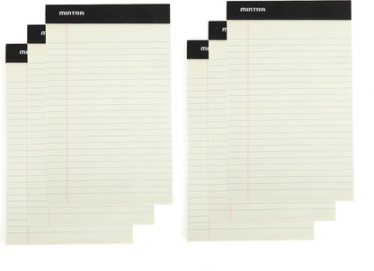 Mintra Office Colorful Legal Pads - Includes 2 Blue, 2 Pink, and, 2 Green Writing Pads, Micro Perforated Lined Sheets, Ideal for Professional & Personal Use, 5"x8" Narrow Ruled, 6 pack Basic Pastel