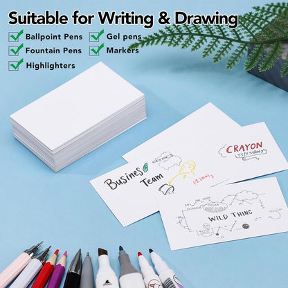 120 Pcs Blank Business Cards, 2x3.5in Small Index Cards, 350GSM Thick White Blank Note Cards for Business Study Index Invitation Playing