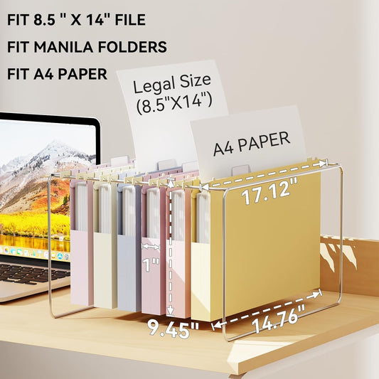 Ansook 12 Pack Hanging File Folders, Plastic 1 Inch Expansion Legal Size File Folders with Adjustable Tabs, Assorted Colors Hanging Organizers for Filing Cabinet, Home Office Law Firm Document Storage