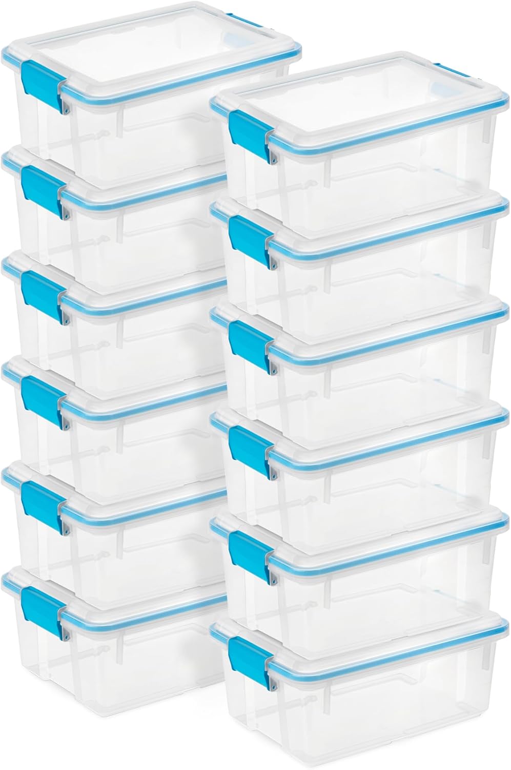 Sterilite 4-Pack Gasket Box, Weather-Resistant Storage Bins with Latching Lids, 32 Quart - Heavy-Duty Organizing Containers for Closet, Bathroom, and Office