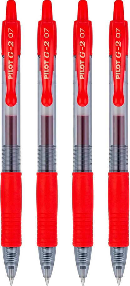 PILOT G2 Premium Refillable and Retractable Rolling Ball Gel Pens, Fine Point, Black Ink, 4-Pack (31057)