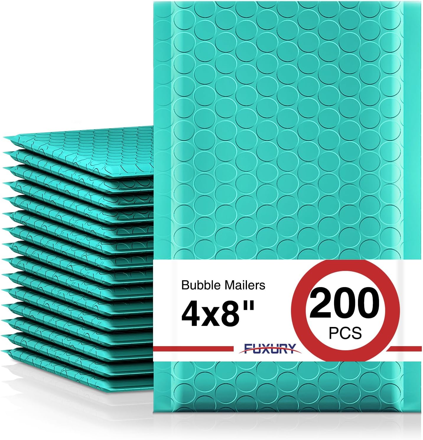Fuxury Black Bubble Mailers 4x8" 200 Pack Waterproof Padded Envelopes Self Seal Bubble Envelopes Usable Size 4x7" Padded Mailers for Small Business Shipping Envelope Mailers
