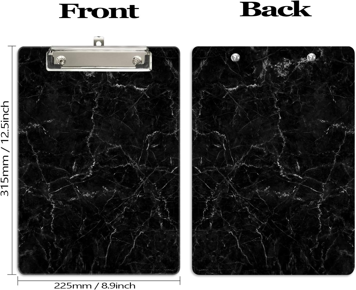 Hongri Plastic Cute Clipboard, Letter Size for Students, Teacher, Woman and Kids, Low Profile Clip, Decorative Pattern, Size 9 x 12.5 in, Dream Marble