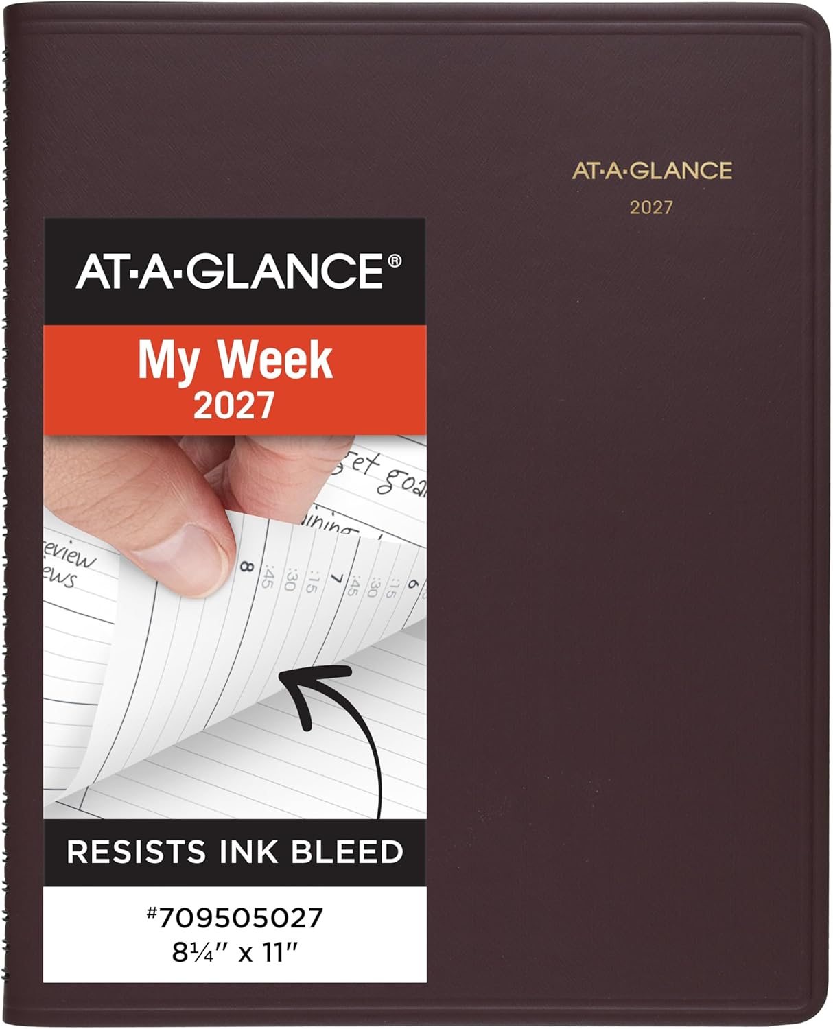 AT-A-GLANCE 2026 Appointment Book Planner, Weekly, 8-1/4" x 11", Large, Black (709500526)