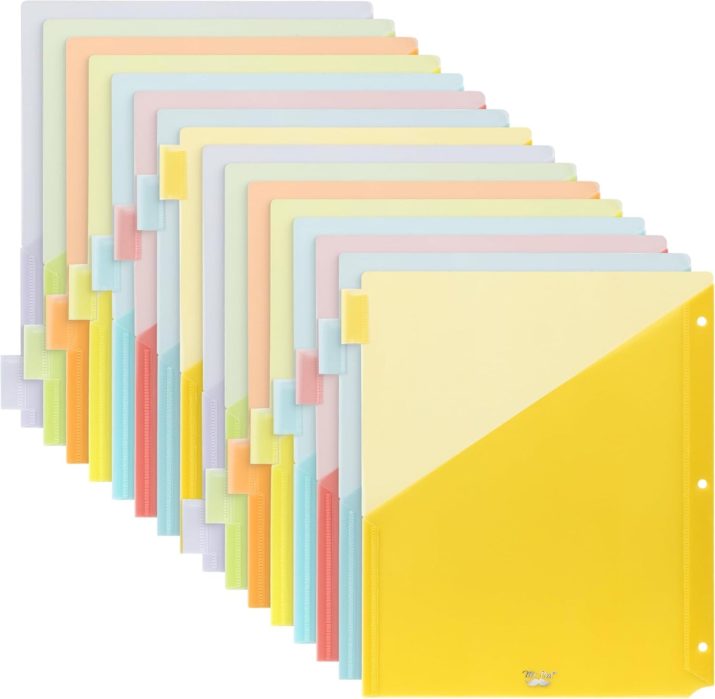 Mr. Pen- Binder Dividers with Pockets and Tabs, 1 Set, 8 Tabs/Set, Colorful, 3 Ring Binder Dividers with Tabs and Pockets on Both Sides