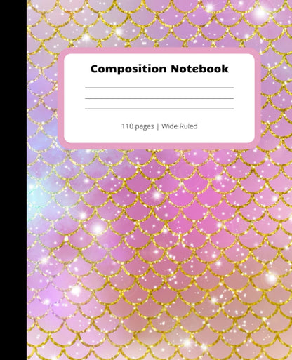 Composition Notebook: Beautiful Mermaid Wide Ruled Cute Journal