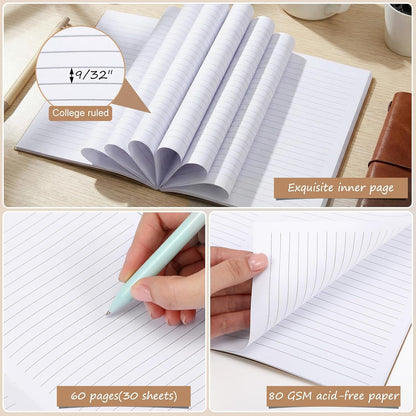 Harloon A5 Composition Notebook Journals 8 x 5.75 in College Ruled Kraft Notebooks with Rainbow Spines Small Lined Composition Book for Office Home(Bright Color,24 Pcs)