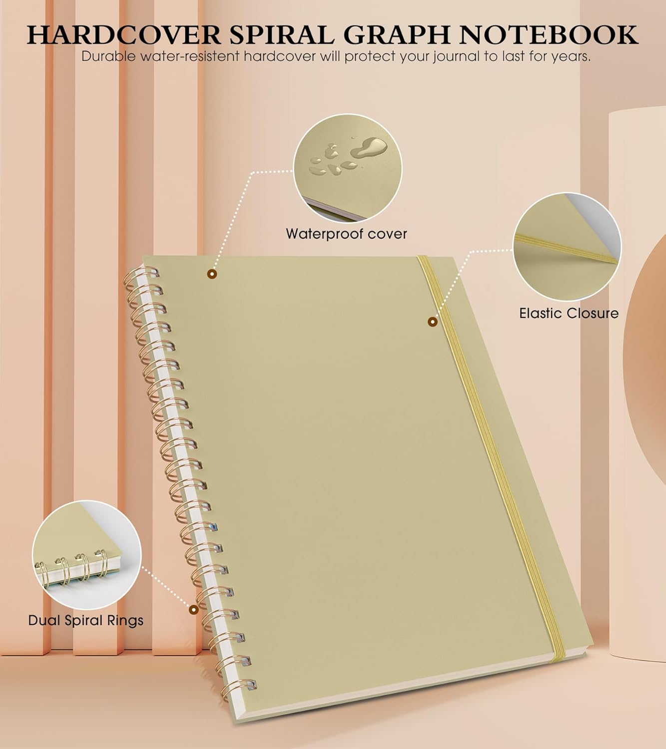Spiral Notebook Journal 8.5” x 11”, A4 Large Pink Notebooks for Women Men, College Ruled Lined Journal, 100 GSM Paper, Plastic Hardcover Spiral Bound Journals for Work School Note Taking Business