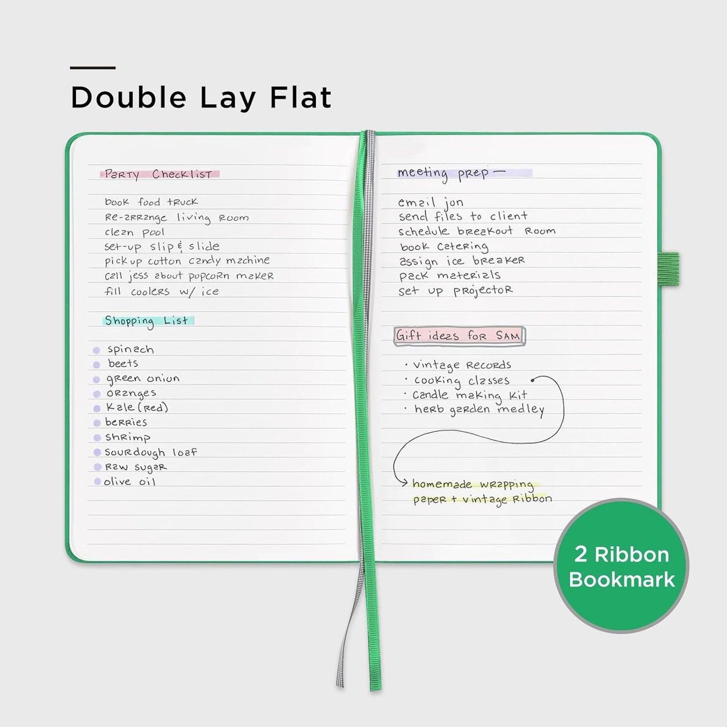 &And Per Se Lined Journal Notebook, 160 Pages, A5 5.7 x 8 inches College Ruled Thick Paper Notebook Journals for Writing, Hardcover Notebooks for Women Men Office School (1 Pack, Green) - Colors B