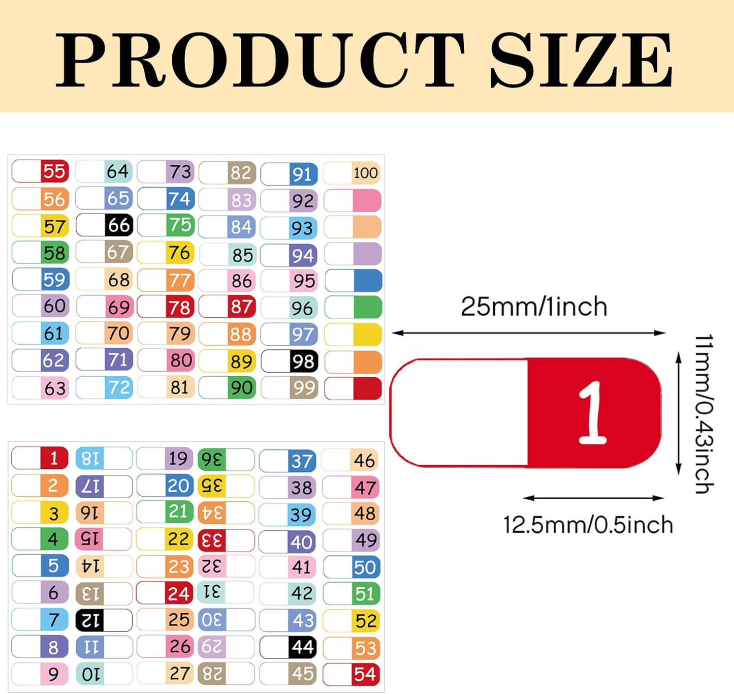 Number Index Labels Multicolor Alphabet Tabs 1-50 Tab Dividers Stickers for 3 Ring Binders Notebook Classify Files Contents Page Address Book Folder (1-50)