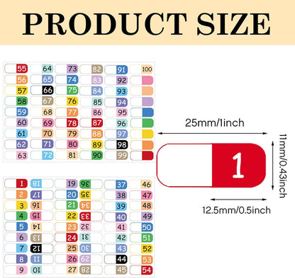 Number Index Labels Multicolor Alphabet Tabs 1-50 Tab Dividers Stickers for 3 Ring Binders Notebook Classify Files Contents Page Address Book Folder (1-50)