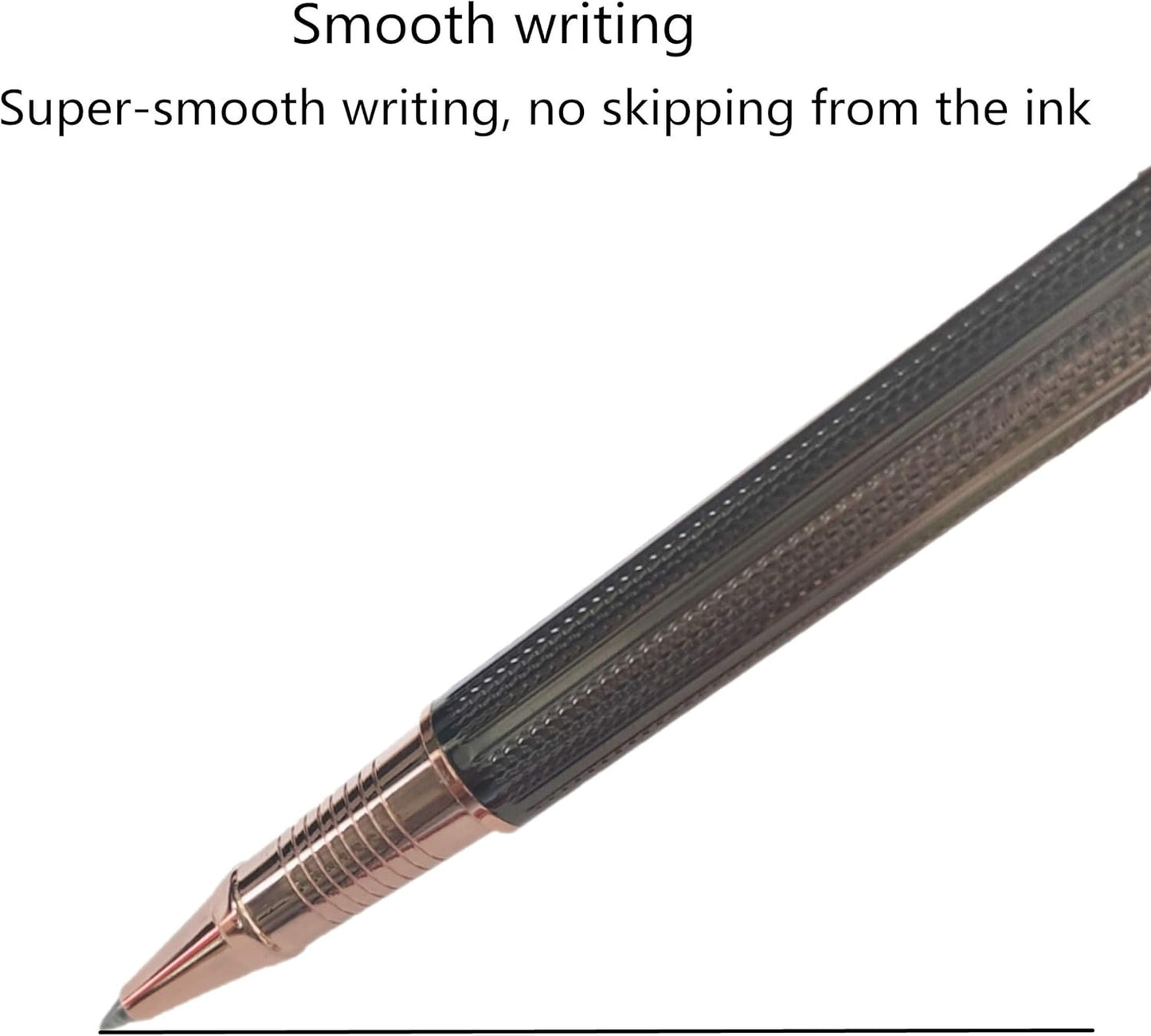 Penneed Rollerball Pen Liquid Ink Pens for Women Luxury Box Gel Pen Black Ink Fancy Pen Refillable for Executive, Office, Professional, Birthday Gift G5 (Rose Gold)