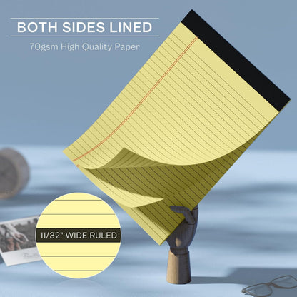 Legal Pads 8.5 x 11 Writing Pads, 3 Pack Note Pads 8.5 x 11 Wide Ruled Pads of Paper, Micro Perforated Notepad 8.5'' x 11'' Lined Paper Pads, Thickness Paper with Strong Cardboard, 30 Sheets per Pad