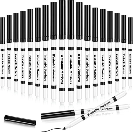 Fullhawl 18 Pcs Line Washable Markers Bulk Black Fine Tip Markers Set Coloring Thin Tip Drawing Washable Pen for Kids Art School Classroom Back to School Gender Reveal Party Supplies, Ages 6+