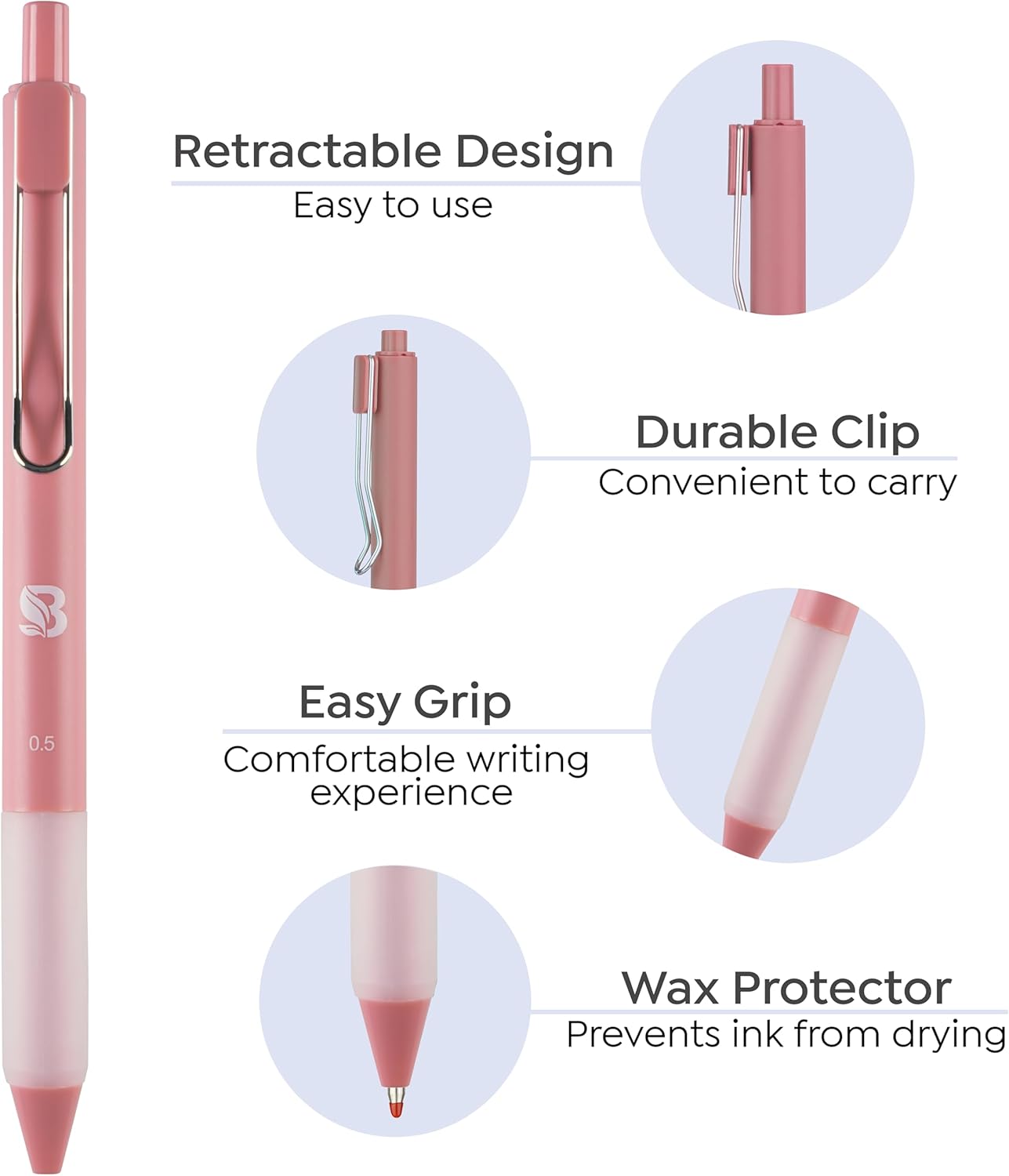 BLIEVE - Aesthetic Highlighters and Gel Pens With Soft Ink and Chisel Tip, Bible Highlighters and Pens No Bleed, Dry Fast Easy to Hold, for Bible Journaling Planner School Supplies (MORANDI)