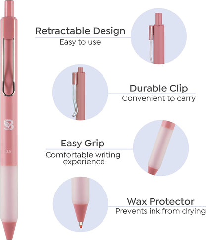 BLIEVE - Aesthetic Highlighters and Gel Pens With Soft Ink and Chisel Tip, Bible Highlighters and Pens No Bleed, Dry Fast Easy to Hold, for Bible Journaling Planner School Supplies (MORANDI)