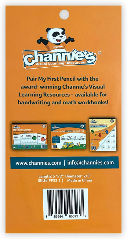 Channie's My First Pencil, Easy-to-Hold Jumbo Pencils for Preschoolers, Kindergarteners & 1st Graders, Brown Wooden 2B Fat Pencils for Kids Ages 3-7, 2 Pack (5 Each) + Sharpener
