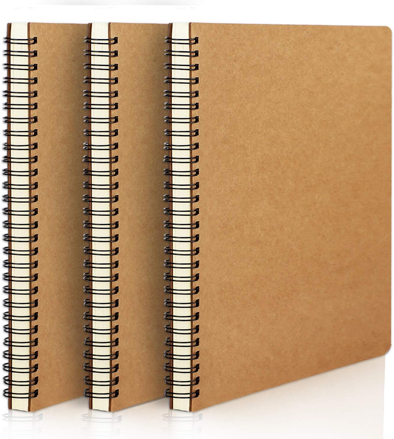 EUSOAR Spiral Notebook, A5 12packs 5.5"X8.3" 120 Pages Lined Travel Writing Notebooks Journal, Memo Notepad Sketchbook, Students College Office Business Subject Diary Ruled Book Journal-Black Cover