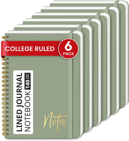 ZOTIA Lined Spiral Journal Notebook for Women, A5 College Ruled Journals for Writing, Hardcover Notebooks for Work, Note taking and Office School Supplies,140 Pages - Yellow