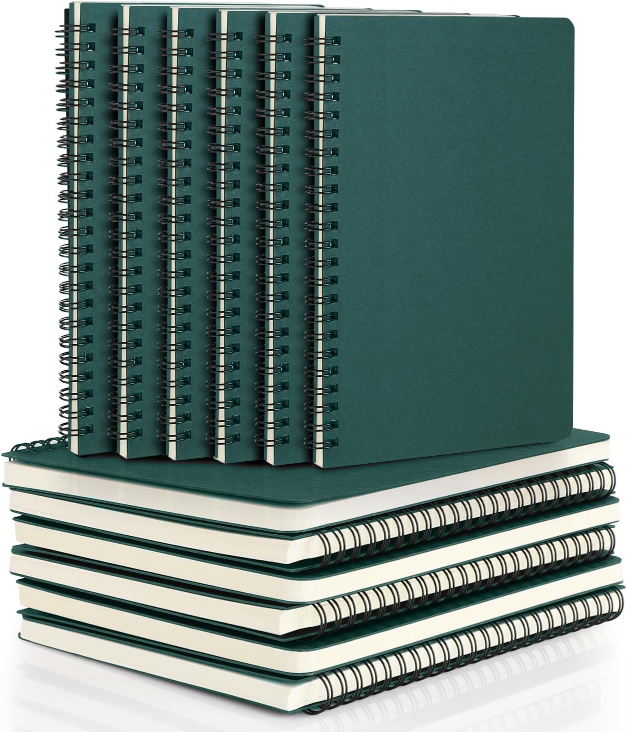 EUSOAR Spiral Notebook, A5 12packs 5.5"X8.3" 120 Pages Lined Travel Writing Notebooks Journal, Memo Notepad Sketchbook, Students College Office Business Subject Diary Ruled Book Journal-Black Cover
