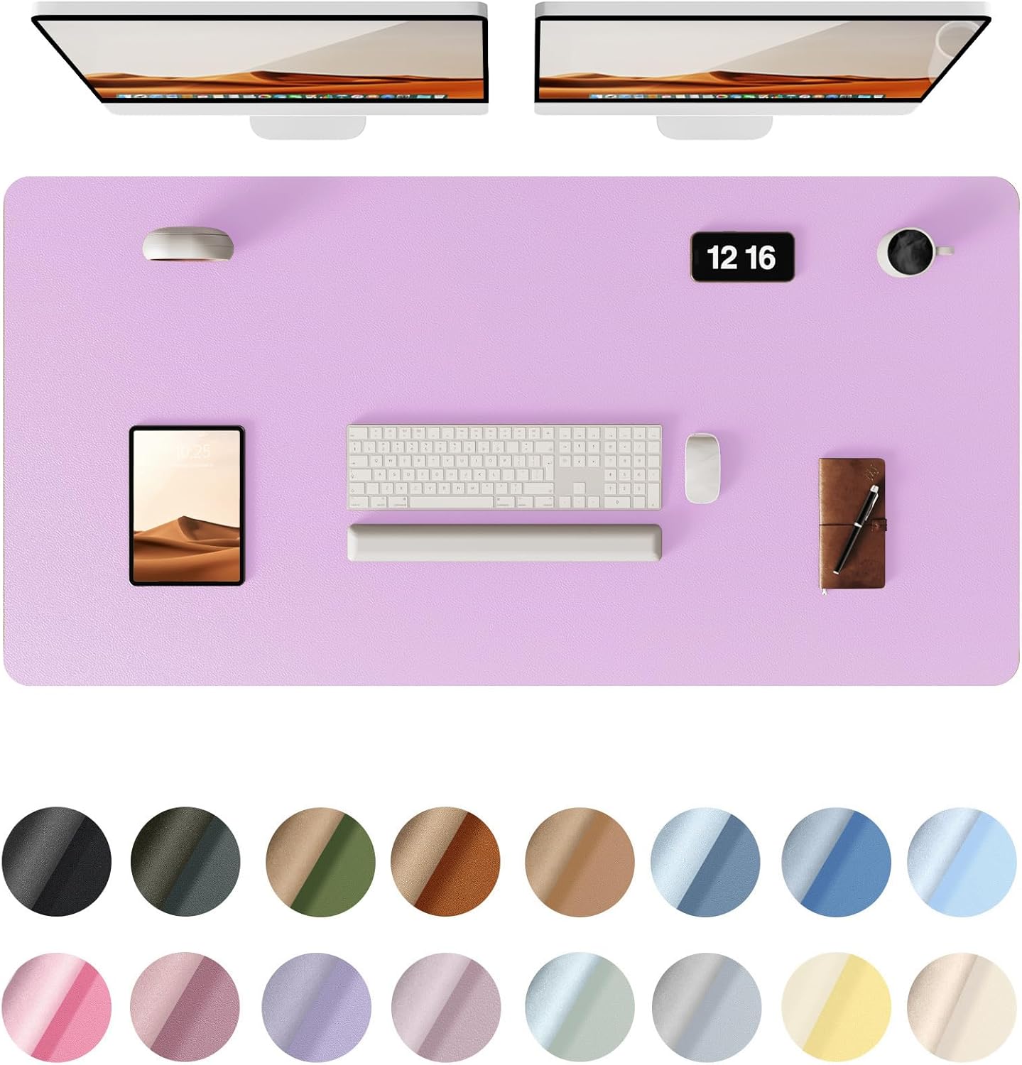 YSAGi Leather Desk Pad Protector, Office Desk Mat, Large Mouse Pad, Non-Slip PU Leather Desk Blotter, Waterproof Laptop Desk Writing Pad for Office and Home (23.6" x 13.8", Eggshell) - Colors B