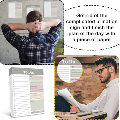 Spakon 300 Sheets Daily to Do List Notepad Notebook Library Card to Do Planner Checklist Memo Writing Pad Schedule Reminder Office Homework Planner for Task, 6" x 8(Retro,Beige)