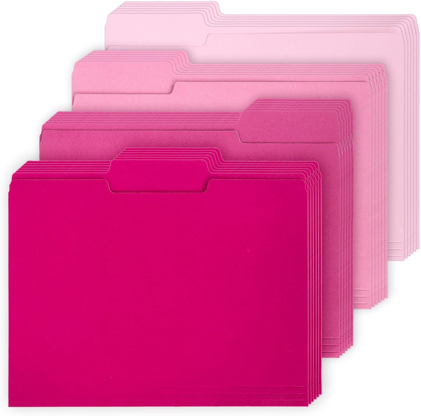 Whaline 24 Pack Dusty Blue File Folders Letter Size Gradient Blue File Pockets with 1/3 Cut Tab 8.9 x 11.6 Inch 4 Colors Documents Folders for Home Office Classroom Supplies
