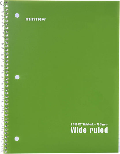 Mintra Office Spiral Notebooks, Wirebound, Journals for School, Work, Business, Aesthetic Stationery, Writing Pads, Teacher & Student Supplies (6, Pastel, College)