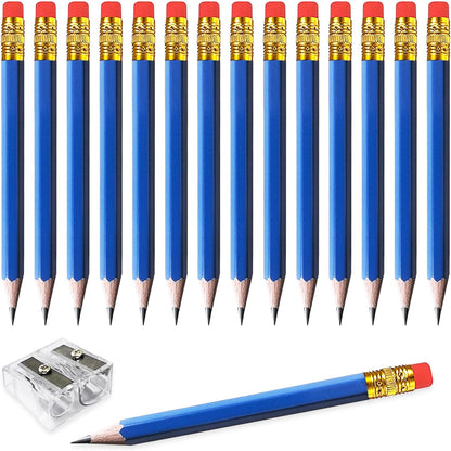 Adhere 25pcs Golf Pencils with Eraser Pre sharpened Hexagon half Wooden Pencils Graphite 2B for Golf Event Scoring,Classroom,Wedding,Company Meetings,Pew, Pocket (Nature)