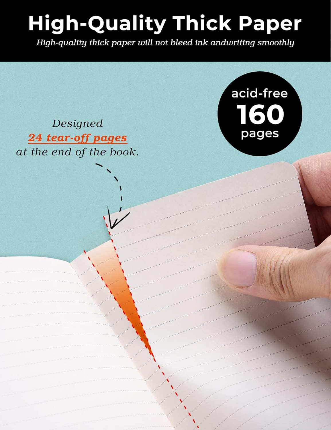 AISBUGUR Pocket Notebook Small Notebook 2-Pack, 3.7" x 5.7" Pocket Notebooks Hardcover with Thick Lined Paper, Inner Pockets, Cover Letter Embossing Design Mini Journal Notepad Black+Brown