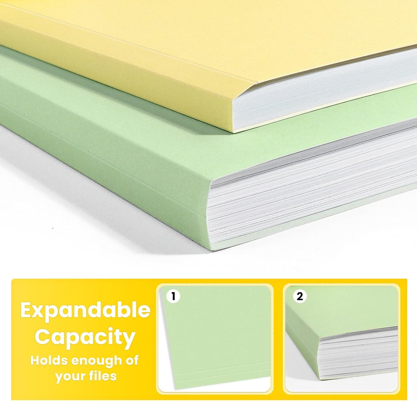 SUNEE File Folders, 30 Pack Manilla Folders 8.5 x 11, 1/3 Cut Tab for Easy Labeling and Organization, Durable Standard Paper for Home, Office, School Filing
