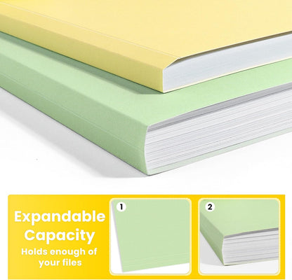 SUNEE File Folders, 30 Pack Manilla Folders 8.5 x 11, 1/3 Cut Tab for Easy Labeling and Organization, Durable Standard Paper for Home, Office, School Filing