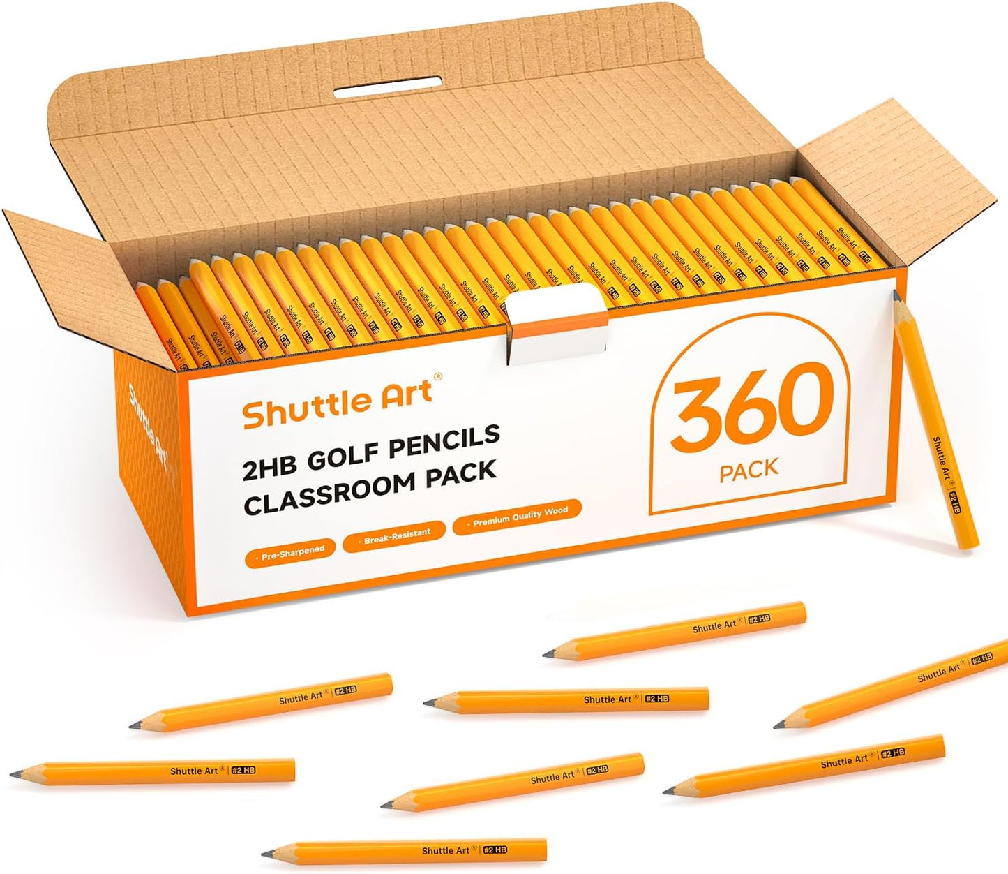 Shuttle Art 108 Pack Golf Pencils With Erasers, #2 HB Pencils Bulk, 3.5” Mini Pencil, Pre-Sharpened Small Pencil for Kids Teachers Classroom Games, Back to School Supplies