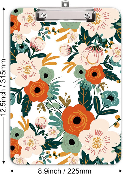 Hongri Plastic Cute Clipboard, Letter Size for Students, Teacher, Woman and Kids, Low Profile Clip, Decorative Pattern, Size 9 x 12.5 in, Dream Marble