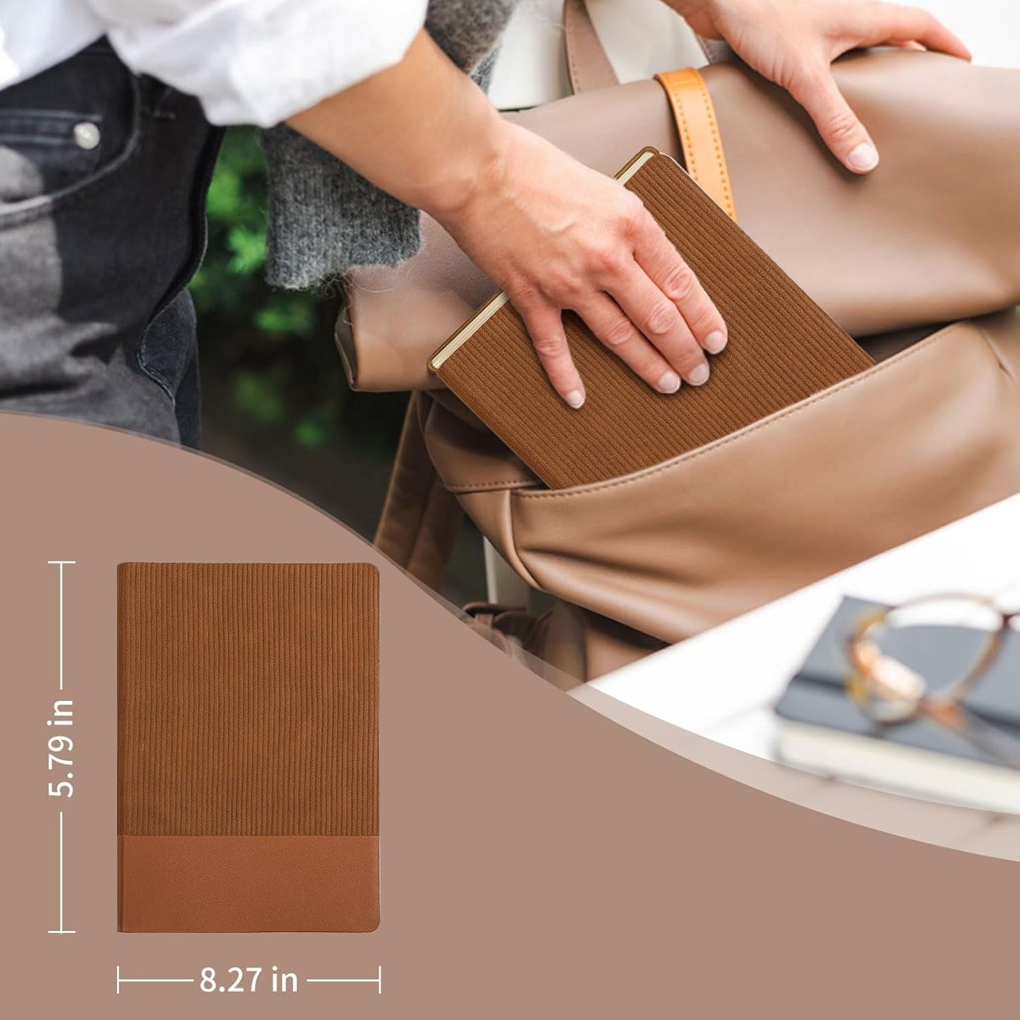 Lined Journal Notebook for Work College Ruled Note Book 5.79"x8.27"A5 PU Leather Daily Journaling 216 Pages for Women Men Writing Home School Supplies Business (Dark Green)