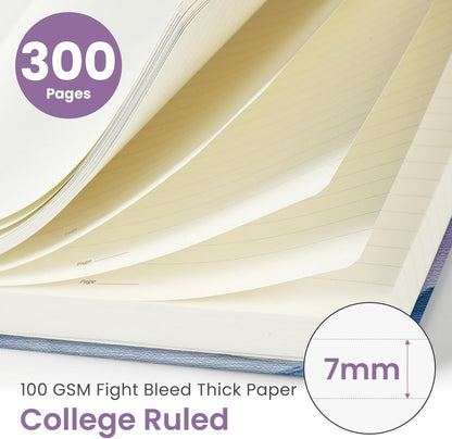 Lined Spiral Notebook Journal for Work, 300 Pages Thick B5 (7.1"x10") College Ruled Journal for Women & Writing, Hardcover Notebook for Note Taking, Perfect for Office Home School Supplies, Purple