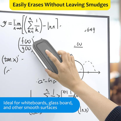maxtek Dry Erase Eraser, Magnetic White Board Erasers - 2 Pack, Glass Whiteboard Eraser for Office and School Supplies (Gray)