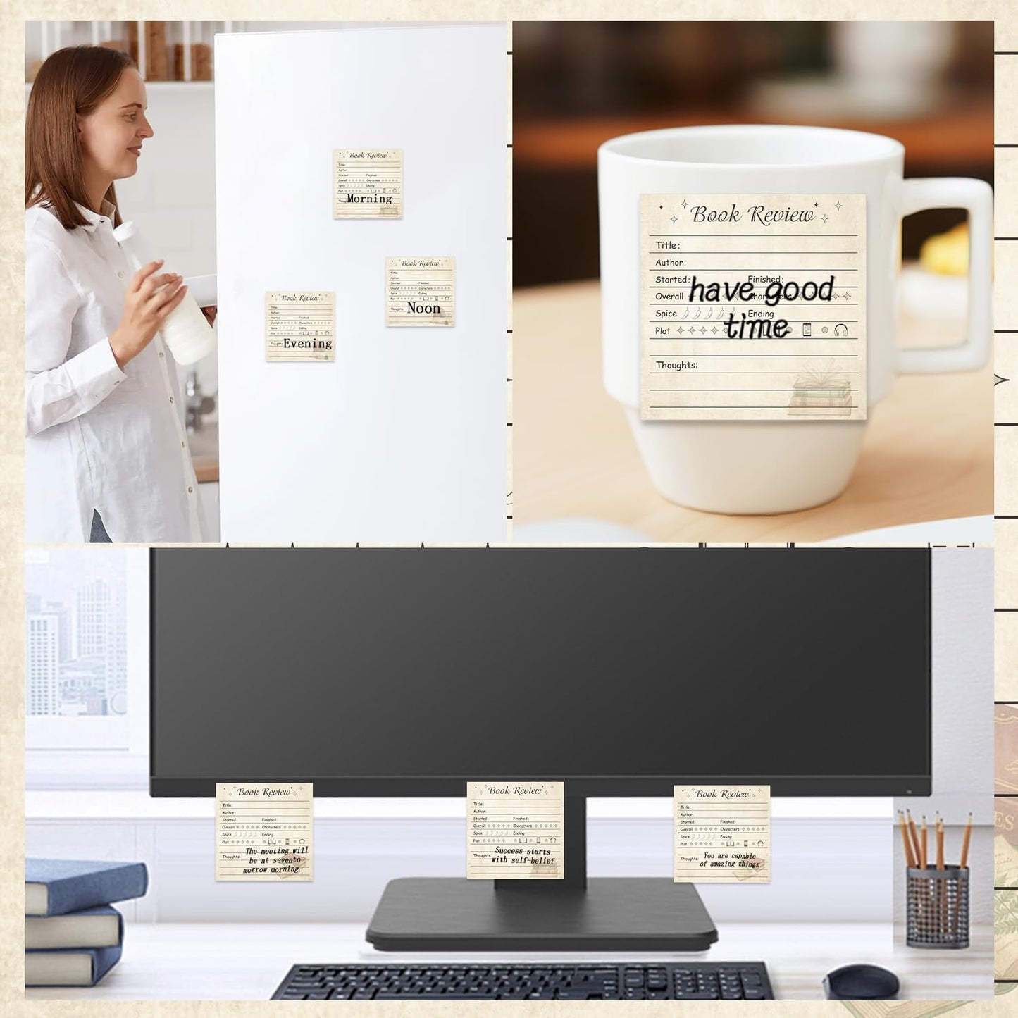 Inspirational Sticky Notes Gifts - 9 Pack Funny Positive Quotes Notepads 3x3 Inches, Fun Motivational Self-Adhesive Memo Pads Office Study Supplies for Friends Coworkers (450 Sheets)