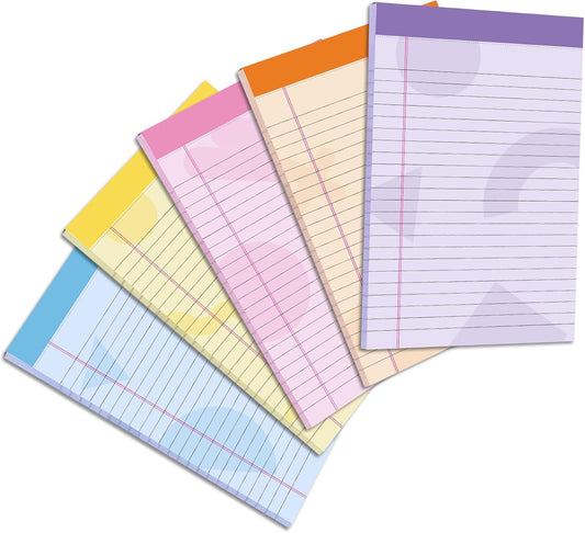 Thboxes 12 Packs Legal Pads 5x8, Totally 360 Sheets Colored Legal Pads 5x8 College Ruled Writing Pads Small Note Pads 30 Sheets/Pad Tablets Lined Notepad for School, Office, To-Do Lists