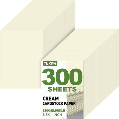 TUXIYA 300 Sheets Black Cardstock Paper,8.5 x 11 Inch Cardstock Paper,180 GSM/65LB Card Stock Printer Paper for Art,Invitations,DIY Cards,Watercolor & Craft Projects
