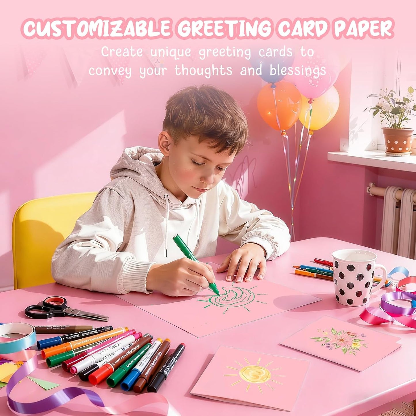 40 Sheets Cream Cardstock Paper 8.5 x 11, Ivory Cardstock Printer Paper 8.5x11, Off White Card Stock Paper 8.5 x 11, 200 GSM Construction Paper for DIY Cards, Greeting Cards, Wedding Invitations