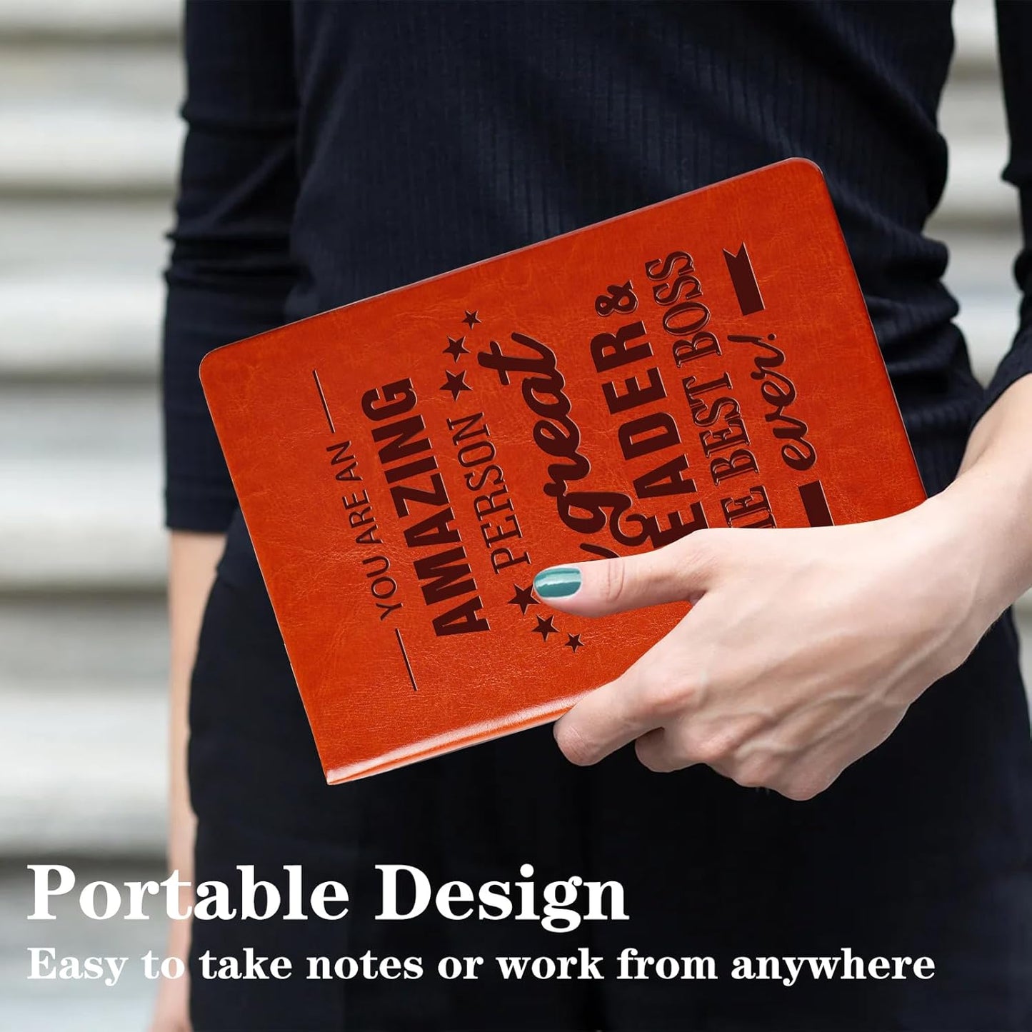 Gift for Boss,A5 Hardcover Leather Journal for Women,Journal Notebook for Work,Thank You Gifts,Leadership Gifts (great LEADER)