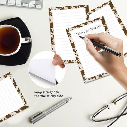 2 Pack Sticky Notes 4x6 in, Funny Large Notepads with Lines, Cute Self-Stick Memo Note Pads for Office, Home, Meeting Luxury Boho Flowers