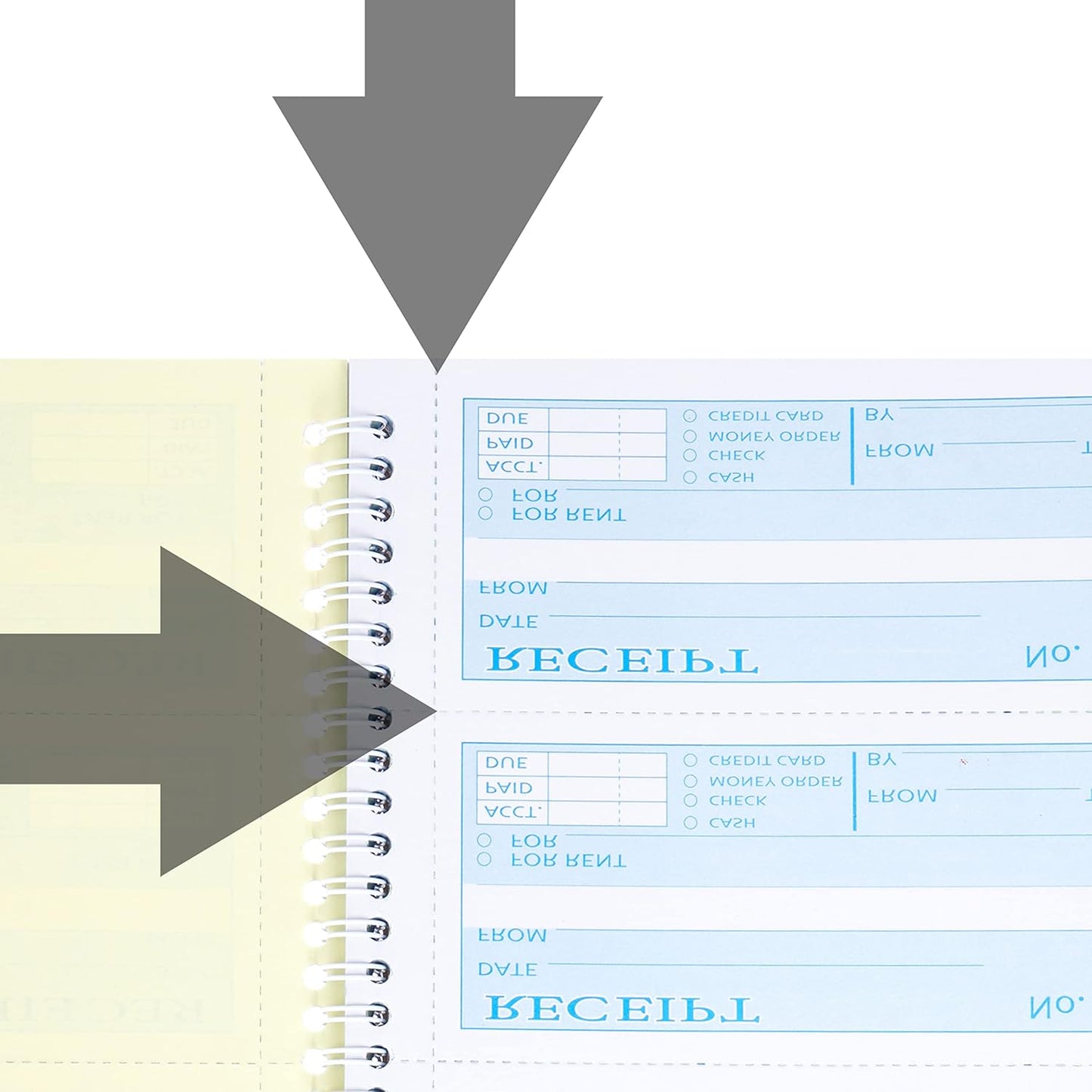 Receipt Books with Carbon Copies,Money and Rent Receipt Book,3-Part Carbonless,5.31" x 11.22",Receipt Book for Small Business,Blue,Yellow and Pink Copy,100 Sets Per Book