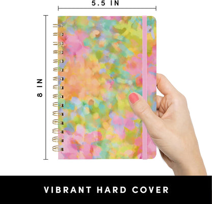 PAPERAGE Lined Spiral Journal Notebook, (Black), 160 Pages, Hardcover Journal for Women & Men, Medium 5.5 in x 8 in - 100 GSM, Thick Paper, Spiral Notebook for Work, School & Journaling