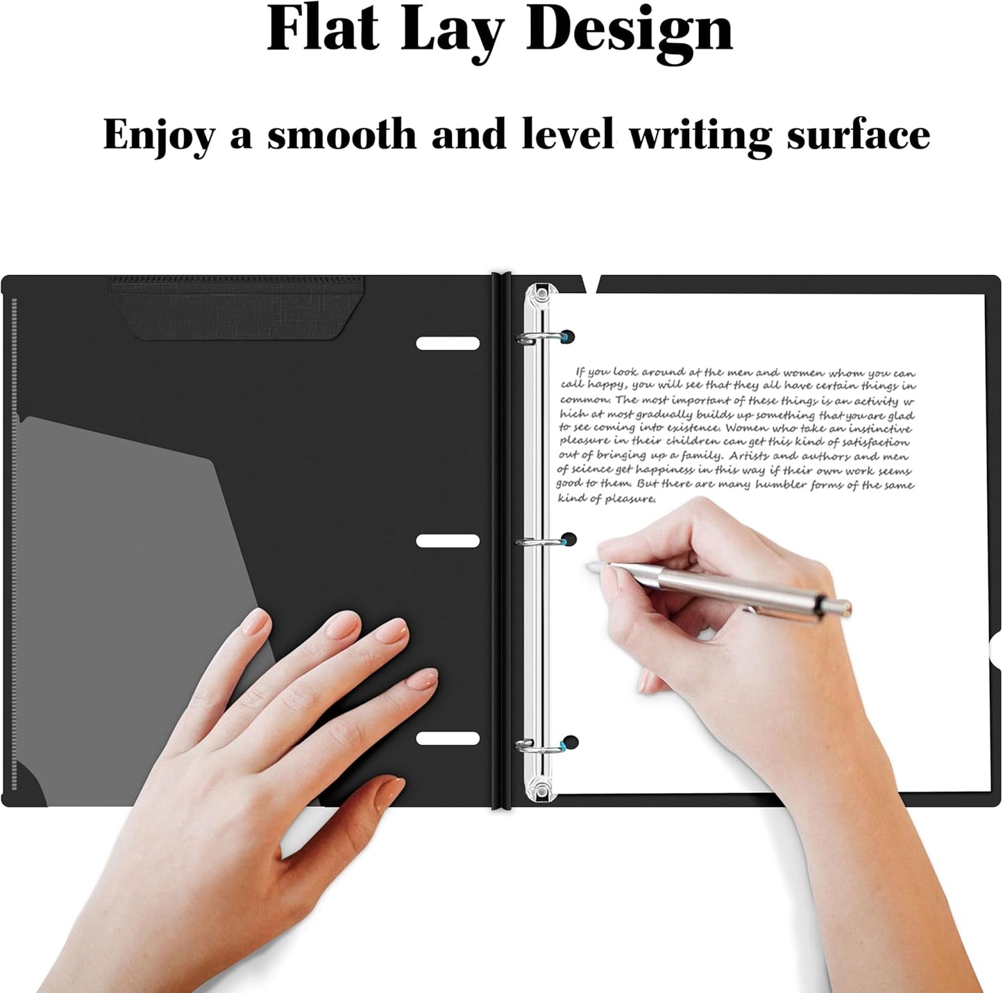 INFUN Telescoping 3 Ring Binder - 4PCS, Portable Plastic 3 Ring Binder with Telescoping Spine, Binders with Foldable Front Cover Holds 8.5"x11" Paper for School, Office, Homes