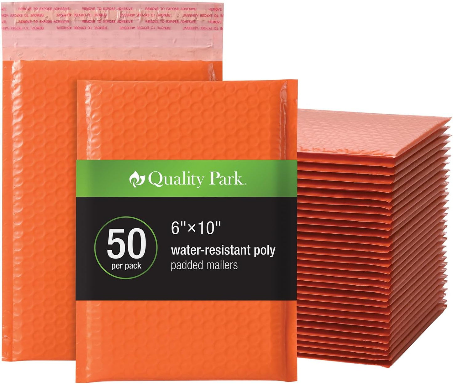 Quality Park Bubble Mailers, 6 x 9 Inch, White Poly Mailers, Padded Envelopes, Shipping Envelopes, Water Resistant, Self Seal, 50 Per Box (QUA85856), Plastic