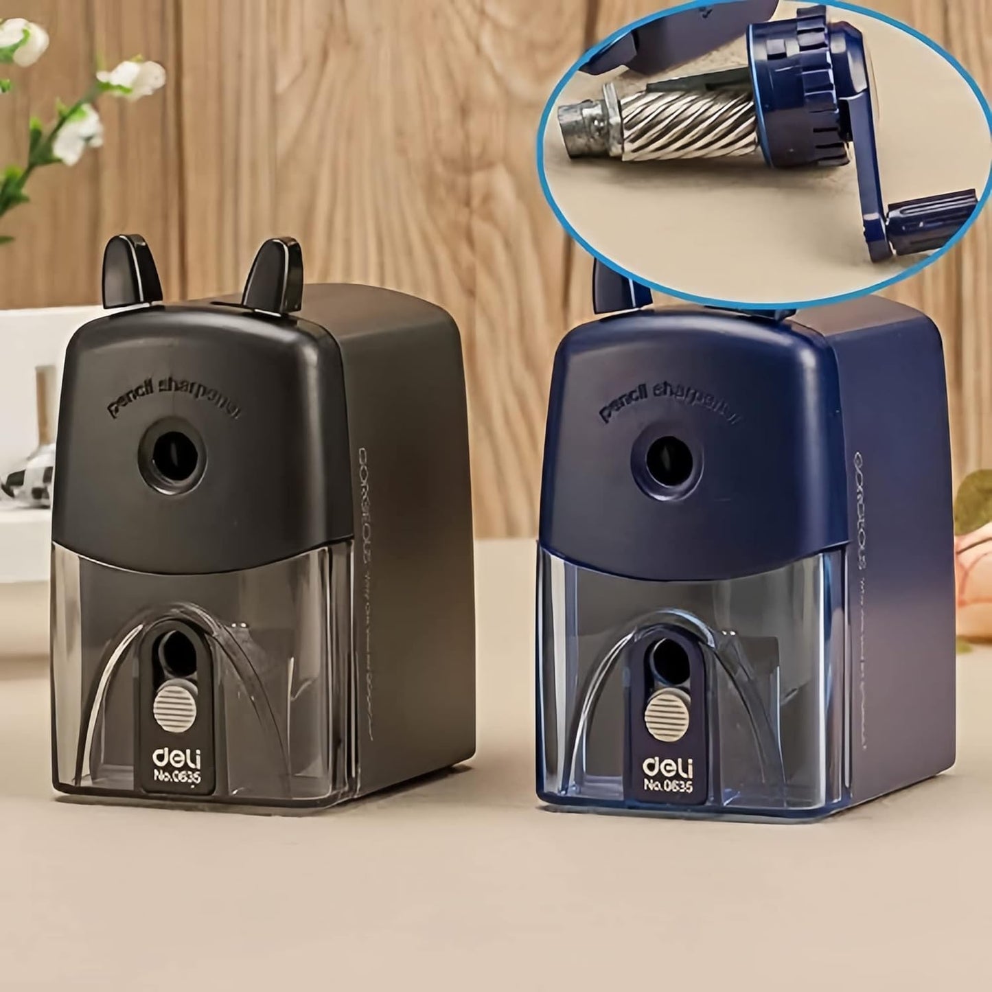 Desk Pencil Sharpener Manual Cute Rabbit Fast Sharpen Heavy Duty for Colored Pencils School Office Classroom Artists