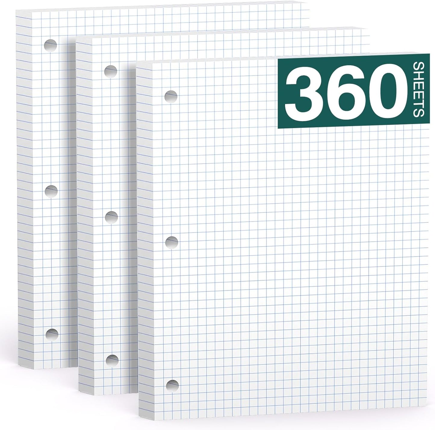Note Pads 8 X 10.5 Loose Leaf Paper, 120Sheets, 3 Hole Punched Lined Paper, College Ruled 8 X 10.5 Notebooks, 10-1/2" X 8 Binder Writing Pads, Filler Paper For Engineering, Office, School Supplies