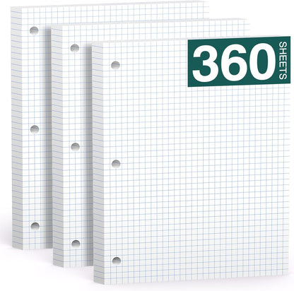 Note Pads 8 X 10.5 Loose Leaf Paper, 120Sheets, 3 Hole Punched Lined Paper, College Ruled 8 X 10.5 Notebooks, 10-1/2" X 8 Binder Writing Pads, Filler Paper For Engineering, Office, School Supplies